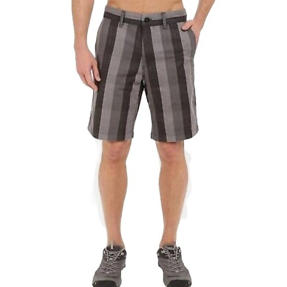 The North Face The Narrows Plaid Shorts Asphalt Gray Vertical Stripes size 36